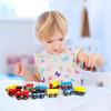Joqutoys 12 PCS Wooden Train Cars, Train Toys Magnetic Set Includes 3 Engines and Storage Bag, Toy Train Sets for Kids Toddler Boys and Girls, Compatible with Major Brands Train Tracks Set view 2