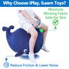 iPlay, iLearn Bouncy Pals Kids Whale Hopper Ball, Ride on Hopping Toy, Inflatable Plush Bouncing Animal W/Pump, Indoor Outdoor Riding Jumping Gift for 18 Month 2 3 4 5 Year Old Toddler Boy Girl Child view 3