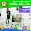 Fun Forts Glow Fort Building Kit for Kids - 81 Pack Glow in The Dark STEM Building Toys Indoor Outdoor Play Tent for Kids Construction Toys with 53 Rods and 28 Spheres view 2