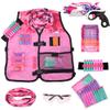 Girls Pink Tactical Vest Set with Gun for Nerf Rebelle and N-Strike Elite Series with 30 Refill Darts, Quick Reload Clip, Wrist Ammo Holder, Safety Glasses, and Tube Mask view 1