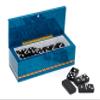 Bello Collezioni - Piazza Di Spagna Luxury Double Six Black Professional Jumbo Size Tournament Dominoes Set with Spinners from Italy in a Blue Briarwood Case view 1