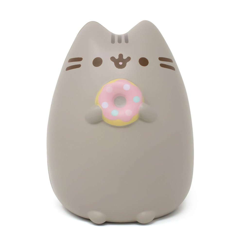 Hamee Pusheen Cat Slow Rising Cute Jumbo Squishy Toy (Bread Scented, 6.3 inch) [Birthday Gift Bags, Party Favors, Gift Basket Filler, Stress Relief Toys] - Pusheen with Donut