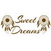 VWAQ Sweet Dreams Wall Decal Nursery - Dream Catcher Decor Kids Night Time Sticker (Brown, 8" H X 22" W) view 1