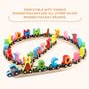 Wondertoys Wooden Alphabet Train Toy 27 PCS Magnetic Alphabet ABC Letter Train Set Includes 42 PCS Flash Cards, 1 Engine and 1 Storage Box for Toddlers Kids Boys and Girls view 4