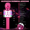 ShinePick Karaoke Microphone, 4 in 1 Wireless Microphone with LED Lights Handheld Portable Karaoke Machine, Home KTV Player, Compatible with Android & iOS Devices(Purple) view 4