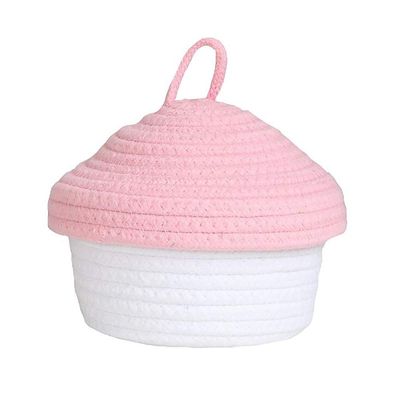 Cute Cotton Rope Woven Basket,Storage Baskets Woven Basket,Decorative Basket for Organization,Blanket Storage,Towel,Laundry,Magazine,Basket,Room Organizing or Baby Nursery