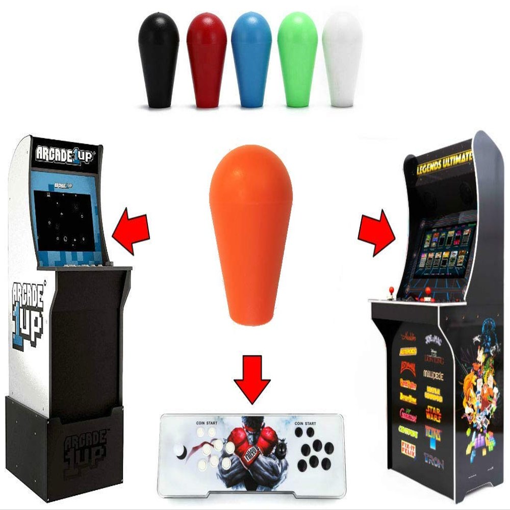 Alvatron US Style Joystick Oval Bat Top Handle Replaces Japanese Ball Tops for Arcade1up, Legends Ultimate Arcade, Pandora's Box (Orange)