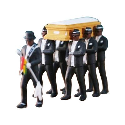 1/64 Pallbearer Team Action Figure Model,Ghana Funeral Dancing While Carrying Coffin,Action Figure Car Decor - Standing