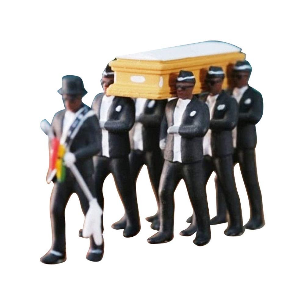 1/64 Pallbearer Team Action Figure Model,Ghana Funeral Dancing While Carrying Coffin,Action Figure Car Decor - Standing