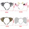 12 Pcs Zoo Animals Ears Headband Jungle Safari Animals Hairbands Plush Cartoon Headbands Elephant Lion Giraffe Tiger Zebra Leopard Cow Pig Ears Cosplay Hair Hoop for Birthday Halloween Costume Party view 4