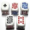Cyber-Deals Set of Dice Cup Black PU Leather w/Plush Red Felt Lined + Poker Dice White Rounded Corners Clubs Ace (Gift Boxed) view 2