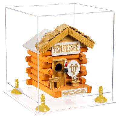 Better Display Cases Versatile Clear Acrylic Display Case - Medium Square Box with Yellow Risers and Clear Base 10" x 10" x 10" (V33)