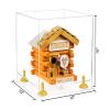 Better Display Cases Versatile Clear Acrylic Display Case - Medium Square Box with Yellow Risers and Clear Base 10" x 10" x 10" (V33) view 2