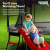 Trampoline Ladder Slide Combo with Wide Platform; Safe Trampoline Entry and Exit for Toddlers and Kids; Fits Standard Round or Rectangle Trampolines with Net or Without; Wide 3 Step Ladder and Slide view 2