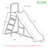 Trampoline Ladder Slide Combo with Wide Platform; Safe Trampoline Entry and Exit for Toddlers and Kids; Fits Standard Round or Rectangle Trampolines with Net or Without; Wide 3 Step Ladder and Slide view 3