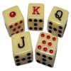 Cyber-Deals Set of Dice Cup Black PU Leather w/Plush Red Felt Lined + Spanish Poker Dice Bone Tone (Gift Boxed) view 3