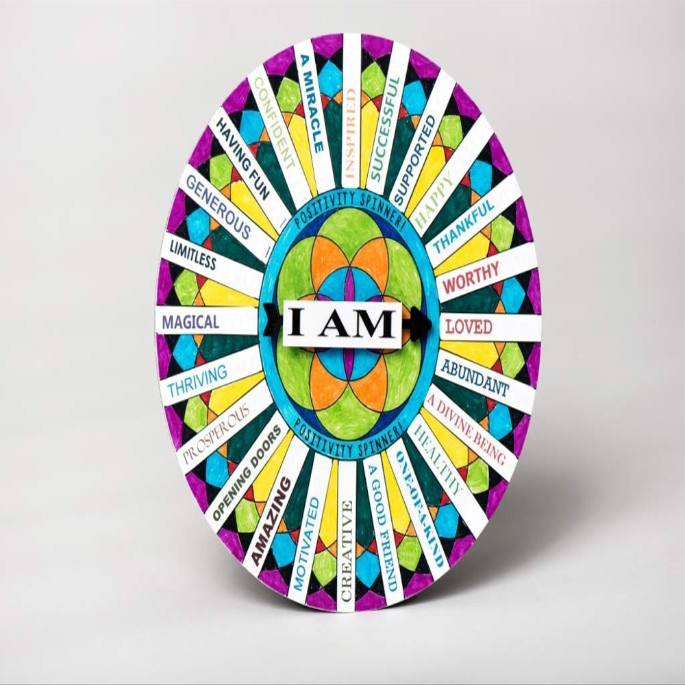 All Positive Products I AM Positivity Spinner - Mindfulness Activity Crafts to Build Emotional Resilience, Confidence, Positivity and Well-Being