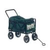 Dolls House Black Trolley Green Bag with Pockets 4 Wheel Shopping Cart Miniature view 1
