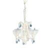 Dolls House White 6 Arm Crystal Drop Chandelier Frosted Shade 12V Electric Light view 1