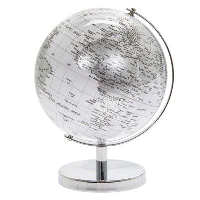 lesser and pavey LP44773 Globe | Silver & White | 1 Piece-15x15x19 cm Accessory, H19CM