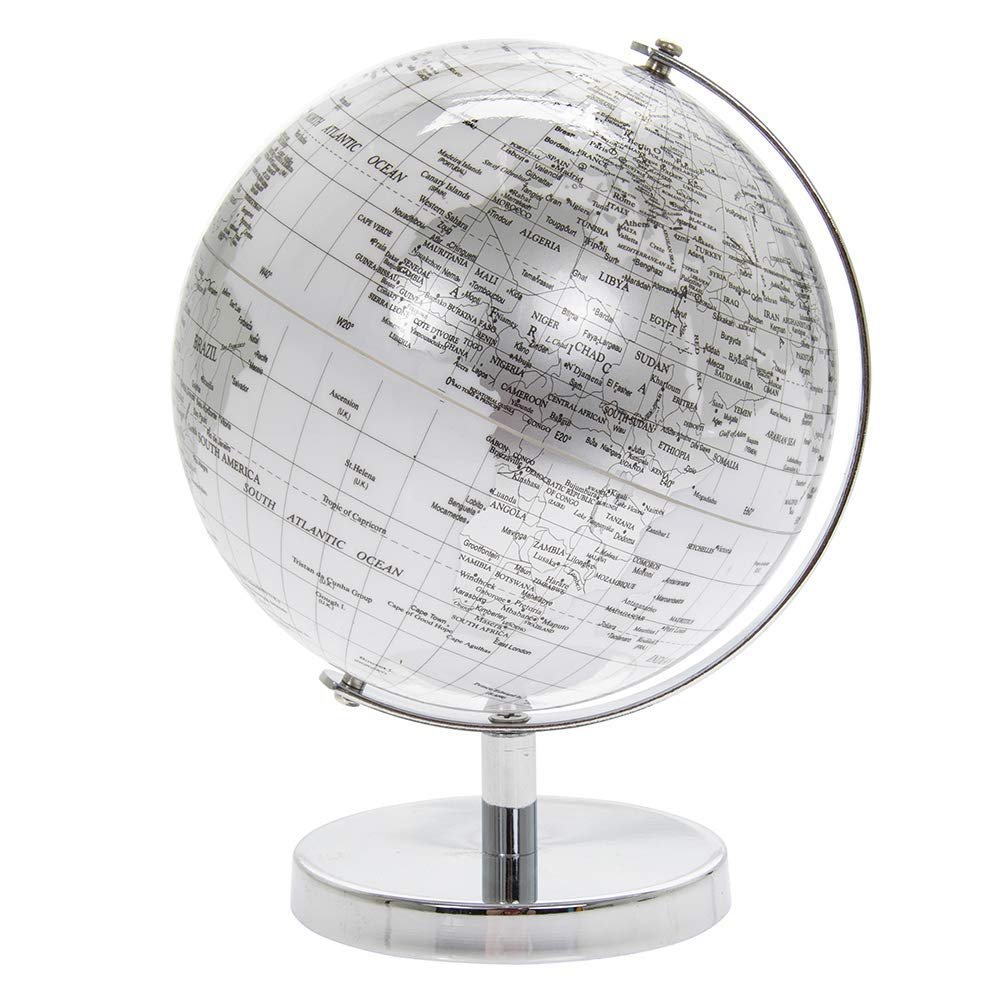 lesser and pavey LP44773 Globe | Silver & White | 1 Piece-15x15x19 cm Accessory, H19CM