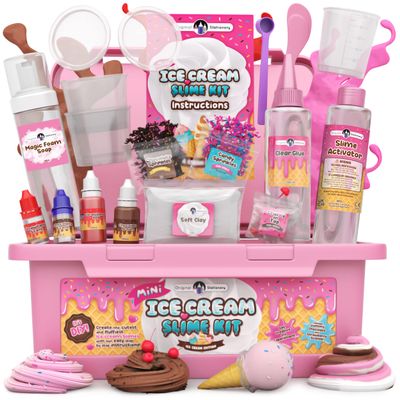 Original Stationery Mini Ice Cream Slime Kit for Girls & Boys Ages 712, DIY Slime Making Set with Sprinkles & Strawberry Scent, Fun Ice Cream Craft Toy, Easter for Kids