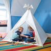 HearthSong 4' Light-Up Fabric Play Tent with Interior Light, Window, Door Closure with Tie-Backs, and Sewn-in Floor view 3