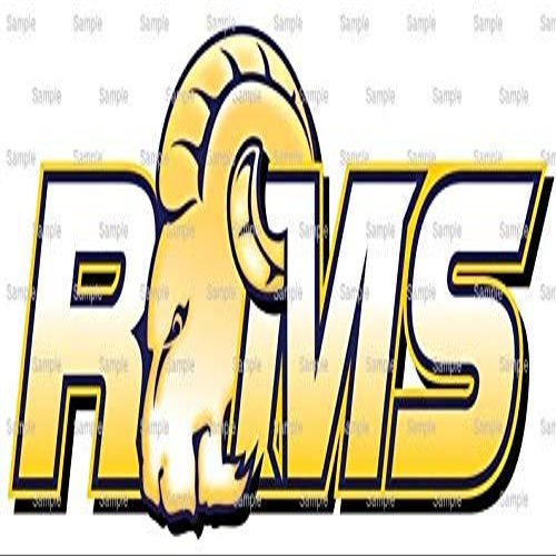1/8 Sheet - Rams Gold Mascot Birthday - D956 - 2D Edible Cake Cupcake Party Topper
