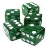 Set of Dice Cup with Storage Compartment Black PU Leather Red Felt Lined + (5) 16mm Tranparent Dice (Gift Boxed) (Green Glitter) view 2