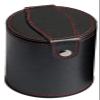 Set of Dice Cup with Storage Compartment Black PU Leather Red Felt Lined + (5) 16mm Tranparent Dice (Gift Boxed) (Green Glitter) view 4