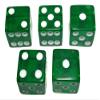 Set of Dice Cup with Storage Compartment Black PU Leather Red Felt Lined + (5) 16mm Tranparent Dice (Gift Boxed) (Green) view 2
