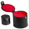 Set of Dice Cup with Storage Compartment Black PU Leather Red Felt Lined + (5) 16mm Tranparent Dice (Gift Boxed) (Green) view 4