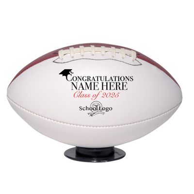 Ballstars Custom Personalized Graduation Football (Mini Size 6 Size 1, with Base)