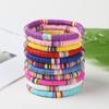 Cooluckday Heishi Surfer Bracelets for Women Boho Beaded Bracelet Friendship Polymer Clay Rainbow Bracelet Stack Vinyl Disc Stackable Bracelet view 2