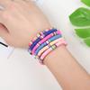 Cooluckday Heishi Surfer Bracelets for Women Boho Beaded Bracelet Friendship Polymer Clay Rainbow Bracelet Stack Vinyl Disc Stackable Bracelet view 4