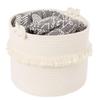Woven Storage Baskets Cotton Rope Decorative Hamper for Nursery, Toys, Blankets, and Laundry, Cute Tassel Nursery Decor - Home Storage Container view 3