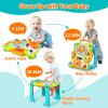 3-in-1 Baby Walker for Boy Girls Sit to Stand Toy Activity Center Drawing Board Infant Toys for 1 Year Old Birthday Gifts 9 12 18 Months 2 3 Year Old Kid Toddler Push Toy Musical Sound Light Effect view 3