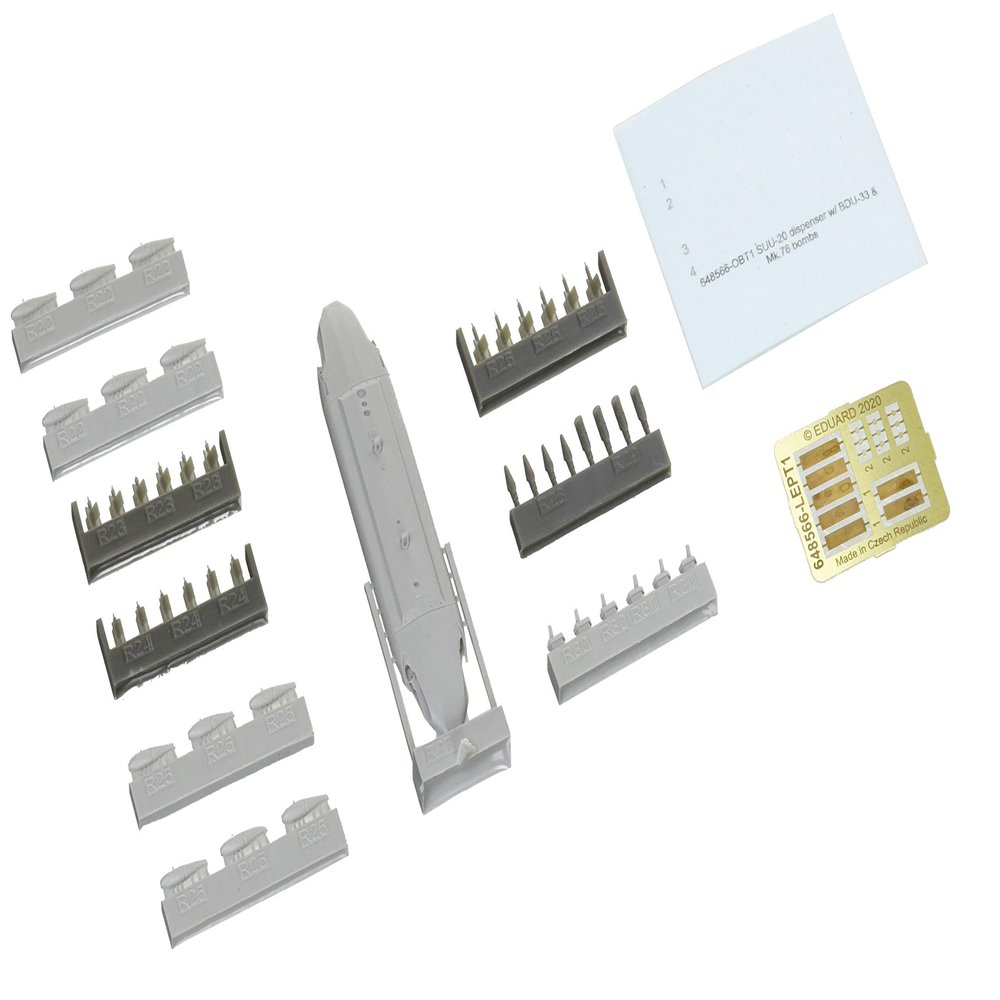 Eduard EDU648566 1/48 Brushin SUU-20 Dispenser w/BDU-33 & Mk.76 1 Piece Plastic Model Parts