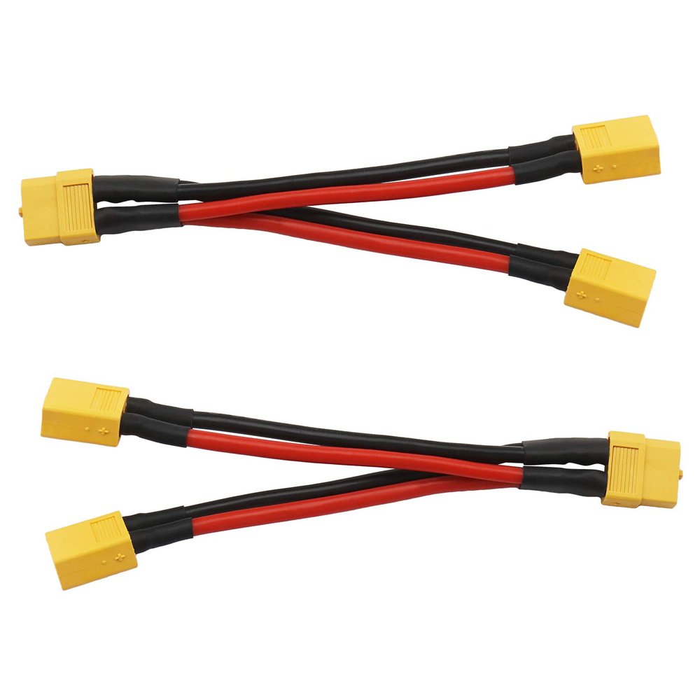 Micro Traders 2Pcs 1-Female to 2-Male XT30 Parallel Battery Connector, 18cm Length for RC Aircraft Balance Charger