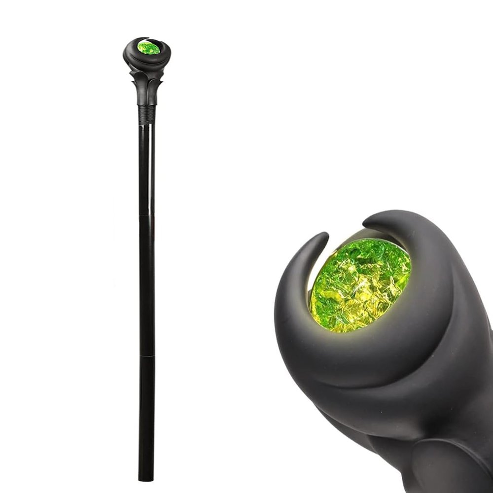51-inch Deluxe Staff with Green Light Orb Wizard Scepter Magic Wand Halloween Costume Cosplay Props