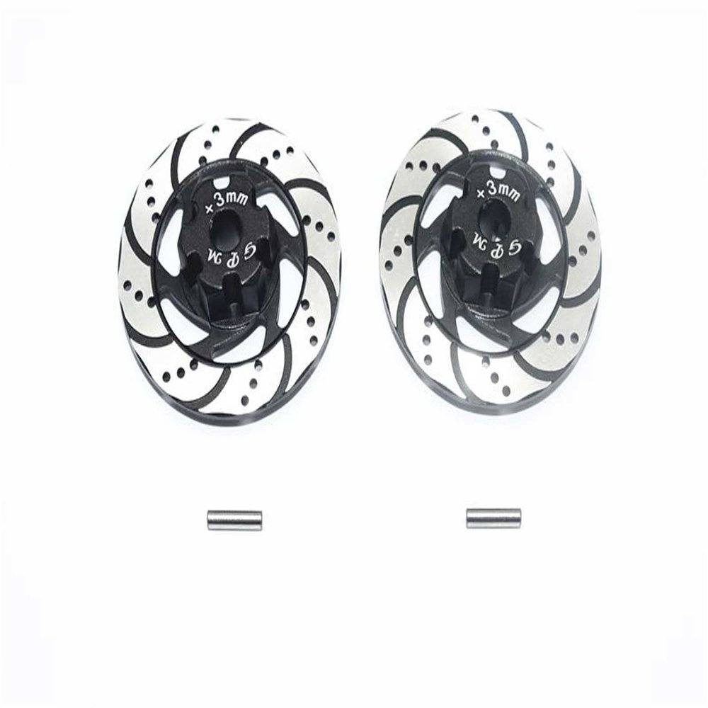 GPM for TRAXXAS 1/7 Unlimited Desert Racer Aluminum +3MM HEX with Brake Disk with Silver LINING-4PC Set (Black)
