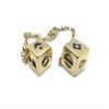 Smuggler's Dice Accurate Stainless Steel Gold Plated Deluxe Solo Dice - Antique view 1