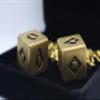 Smuggler's Dice Accurate Stainless Steel Gold Plated Deluxe Solo Dice - Antique view 2