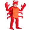 Fun Costumes Kid's Crab Costume | Ocean Animal Bodysuit with Hood Headpiece | Shellfish Jumpsuit | Sea Creature Dress Up - X-Small - Red view 1