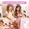 Jewelkeeper Tea Set for Little Girls - 14-Piece Porcelain Tea Party Set for Children Includes Teapot, Cups, Saucers, Creamer, and Sugar Bowl - Pink Polka Dot Design view 2