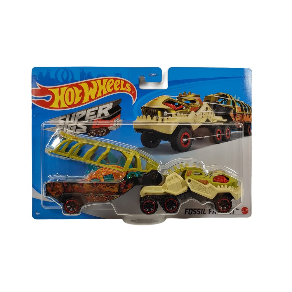 Mattel Hot Wheels Super Rigs Fossil Freight Car Included