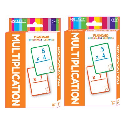 BAZIC Products Multiplication Flash Cards, School Math Flashcards, Problem Solving (36/Pack), 2-Packs
