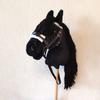 Black Friesian Hobby Horse on a Stick with Bridle for Children 4-10 Years view 2