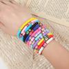 Cooluckday Heishi Surfer Bracelets for Women Vsco Boho Beaded Bracelet Friendship Polymer Clay Rainbow Bracelet Stack Vinyl Disc Stackable Bracelet view 4