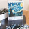 Starry Sky 1000-Piece Jigsaw Puzzle | The Starry Night Vincent Van Gogh Jigsaw Puzzle | Van Gogh Starry Night Puzzle 1000 Pieces | Measures 27.5 x 20 Inches view 3